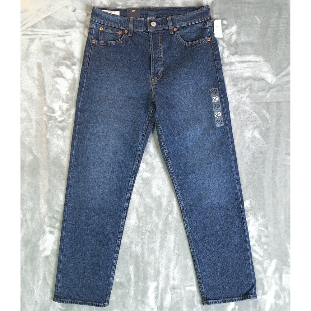Gap Jeans Size 29/8R Women's Cheeky Straight High Rise Button Fly Dark Wash NWT
